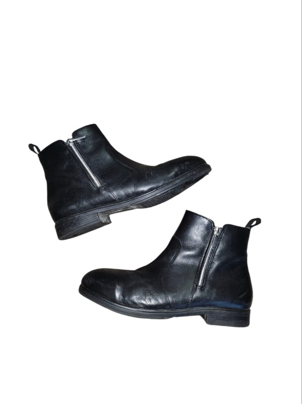 Xena Steel Toe Work Wear Black Leather Ankle Booties Size 10.5 - Picture 5 of 7